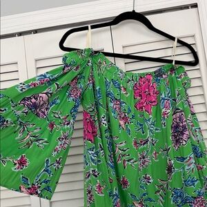 Lilly Pulitzer Green Floral Skirt